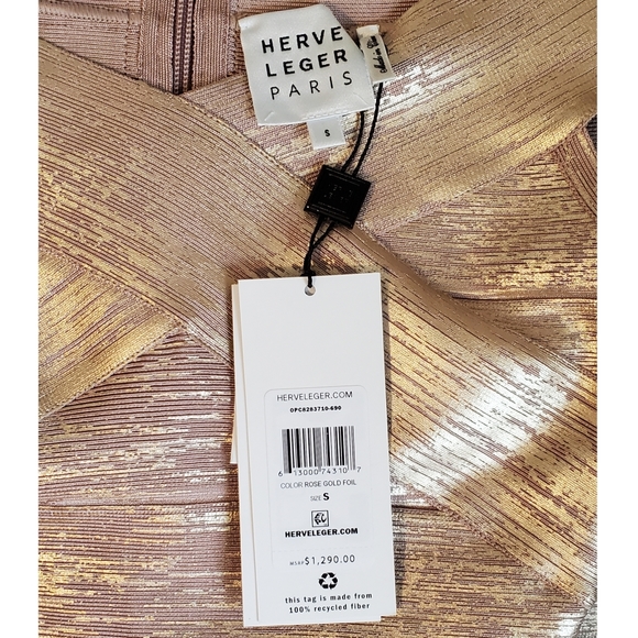 🎀NWT🎀 Herve Leger Criss Cross Off The Shoulder Bandage Dress - Picture 9 of 11